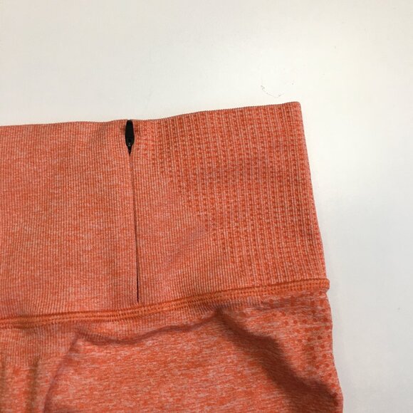 GYMSHARK Orange Zip Pocket Ruching Butt Enhancer Stretch Activewear Legging - Picture 10 of 14